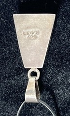 Vintage Modernist Red Sterling Silver 925 Pendant Mexico Howlite Triangle 11.75g