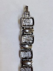VTG Lauren Conrad Bracelet Blue Green Enamel Panel Retro Mod Bling Estate
