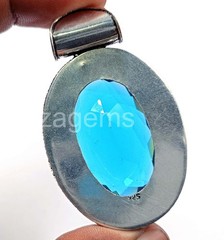 113.35 Ct Natural Blue Topaz Pendant Oval Cut 925 Sterling Silver EGL Gems 5ARM
