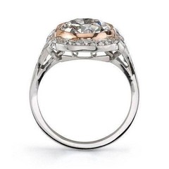 Vintage1890s Edwardian Style LabCreated Diamond Circa Engagement 14K GoldFN Ring