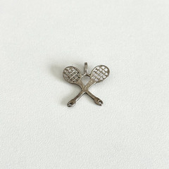 Vintage 925 Sterling Silver Tennis Racket Sports Themed Charm Pendant