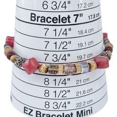 Vintage Sterling Silver 925 Red Beaded Bracelet 8.5″