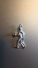 Vintage 925 Sterling Silver Bowler Charm – Moving Bowling Man Figure – 3D…