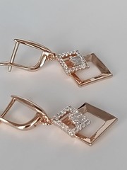 Vintage 1990-s 14 Ct Rolled Gold Zircons Earrings-Hallmarked 585 RG