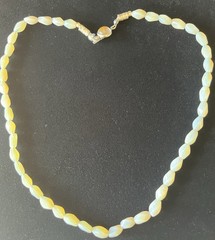 Vintage Australian Opal Bead Necklace 17” Silver Clasp Good Quality Opal Beads
