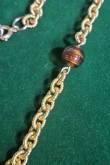 Vintage SIGNED JOMAZ Statement Pendant Gold Tone Necklace Faux Tortoise Cabochon