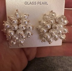 New Piper·K Glass Pearl Cluster Studs Bridal Statement earrings