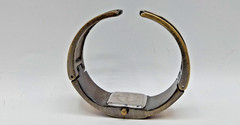 “Vintage” Quartz Spring, Ladies Gold Tone Jeweled Cuff Bracelet Analog Watch.
