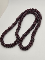 Vintage Jewelry SET Necklace Beads Natural Almandine Garnet Gemstone 23.6 ”