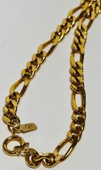 Vintage Lady Remington Gold Tone Figaro Chain Necklace 22in