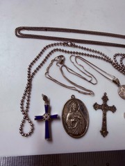 Collection Lot Great Vintage and Modern Sterling Silver Religious Jewelry – X1