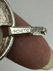 Vintage Signed Monet 10 strand Silver toned Statement Necklace 15.5 inches