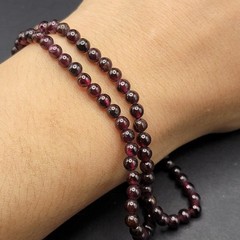 Natural Garnet Bead Necklace 4mm Red Stone Strand Choker Double Wrap Bracelet