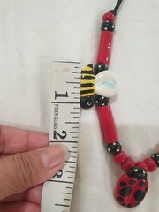 Flying Colors Lady Bug/bee Ceramic Necklace/Brooch/Earrings Bee/ladyBug Colorful