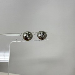 Trifari Rhinestone Domed Round Star Earrings Vintage Silver Tone Celestial