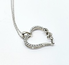 Vintage SPI 925 Sterling Silver “Love” Heart Pendant Chain Necklace (63)