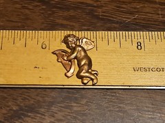 Lot Of 10 Cherub Harp Right France Vintage 60s Brass Stampings Findings Jewelry