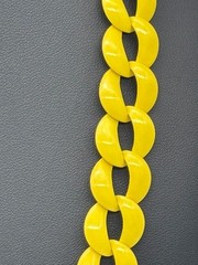 Vintage Napier Necklace of Bright Yellow Coated Enamel Chunky Chain Links Signed