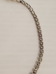 Vintage Pennino Rhodium Plated Rhinestone Leaves Necklace