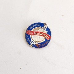 enamel lapel pin commemorating the 25th Anniversary of the Gilroy Garlic Festiva