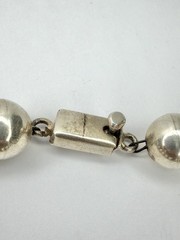 Vintage Mexico Sterling Silver Bead Bracelet 12mm 8.5″ 37.3g