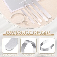 5 Pcs Aluminum Ring Blanks 5/16″ x 2.1″ Engraving Stamping Ring Blanks, Silver