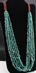 😍SZ Sally C 6 Strand Turquoise Nugget Layered Waterfall Statement Necklace 30″