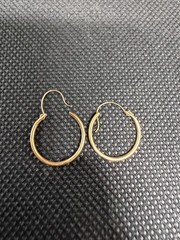 Vintage Stamped Solid 14kt Gold Hoop Earrings 0.67g New Old Stock!