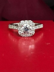 3CT Round Cut Lab Created Diamond Wedding Engagement Ring 14K White Gold Plated