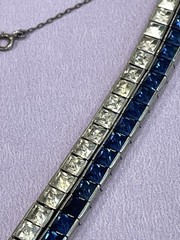 WACHENHEIMER ANTIQUE STERLING SILVER ART DECO DIAMONBAR BRACELET JUST LOVELY!!