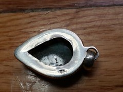 VINTAGE COLLECTABLE *STERLING SILVER 925* GENUINE STONE PENDANT 1.5″-