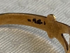 Vtg 14K Yellow Gold Ring 1.7g Fine Jewelry Size 7 Band Clear Round Stone *READ*