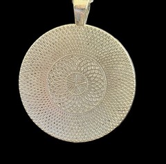 Vintage Silver Tone & Faux Turquoise Pendant Necklace~1990s Boho