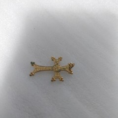 Vintage Armenian Cross Pendant Gold Tone Holy Etchmiadzin Inscribed
