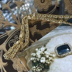 Vtg 54” Gold Tone S Chain Sautoir Necklace – Scroll Station Links – Spring Ring