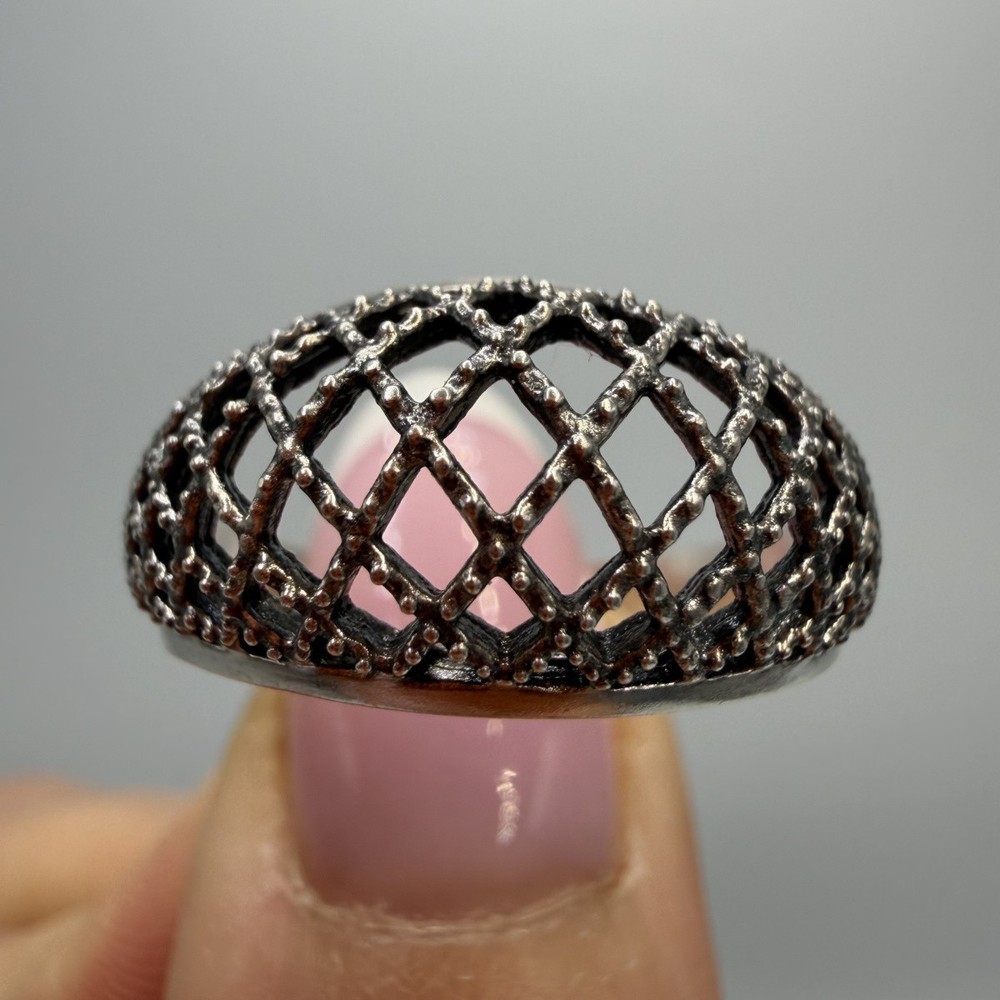 Vintage 925 Sterling Silver Filigree Statement Ring Women’s Size 12.5 Large