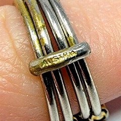 Vintage Signed Austria Gold Tone Stackable Purple Rhinestone Size 5.5 Ring
