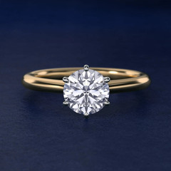 0.84CT Round Cut White Moissanite Solitaire Wedding Ring in 10K Yellow Gold FN