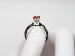 $10,000 3.50ct Natural Padparadscha Sapphire VS G Diamond 14k White Gold Ring
