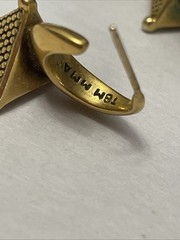 Metropolitan Museum Of Art MMA Gold Tone Tribal Earrings 14k Gold Posts