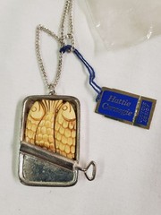Hattie Carnegie Vintage Sardine Fish Can Pendant Necklace NOS New