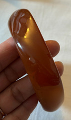 Vintage Acrylic Resi Bangle Irregular Geometric statement Bracelet Amber Color
