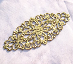 20pcs Plum Blossom Filigree Findings Raw Brass Stamping Flower DIY Crafts Making