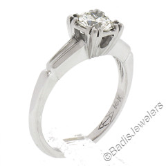 Vintage 14K Gold 0.66ct Round Brilliant Diamond in Square Basket Engagement Ring