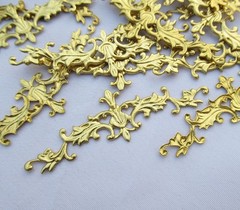 100pcs Lianas Brass Plant Filigree Finding 52x16mm Brass Stampings