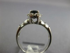 1.52CT DIAMOND AAA SAPPHIRE 14K WHITE GOLD OVAL ROUND & BAGUETTE FRIENDSHIP RING