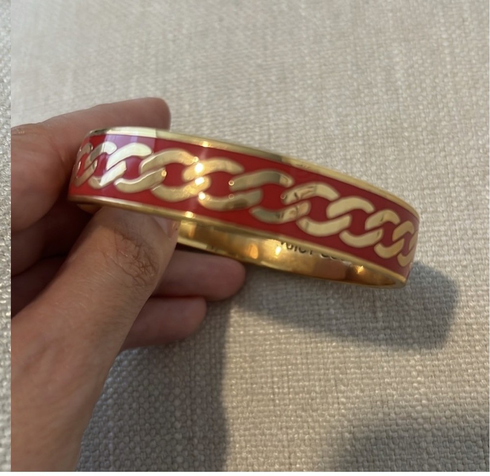 Vintage Juicy Couture Enamel Bangle Bracelet red/gold Y2K