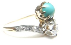 Antique Art Deco Diamond Engagement Plat 18KY Ring Size 5 UK-J1/2 EGL USA