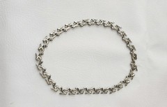 Vintage Modernist Kneeling People 3D Abstract Statement Necklace Silver Tone