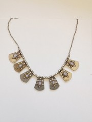 Vintage Tribal Statement Necklace Mixed Metal Dangle Panel Ethnic Boho Jewelry